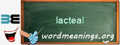 WordMeaning blackboard for lacteal